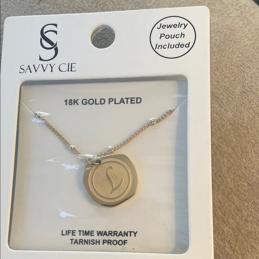 Savvy Cie Gold Plated Initial Necklace